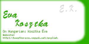 eva kosztka business card