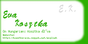 eva kosztka business card